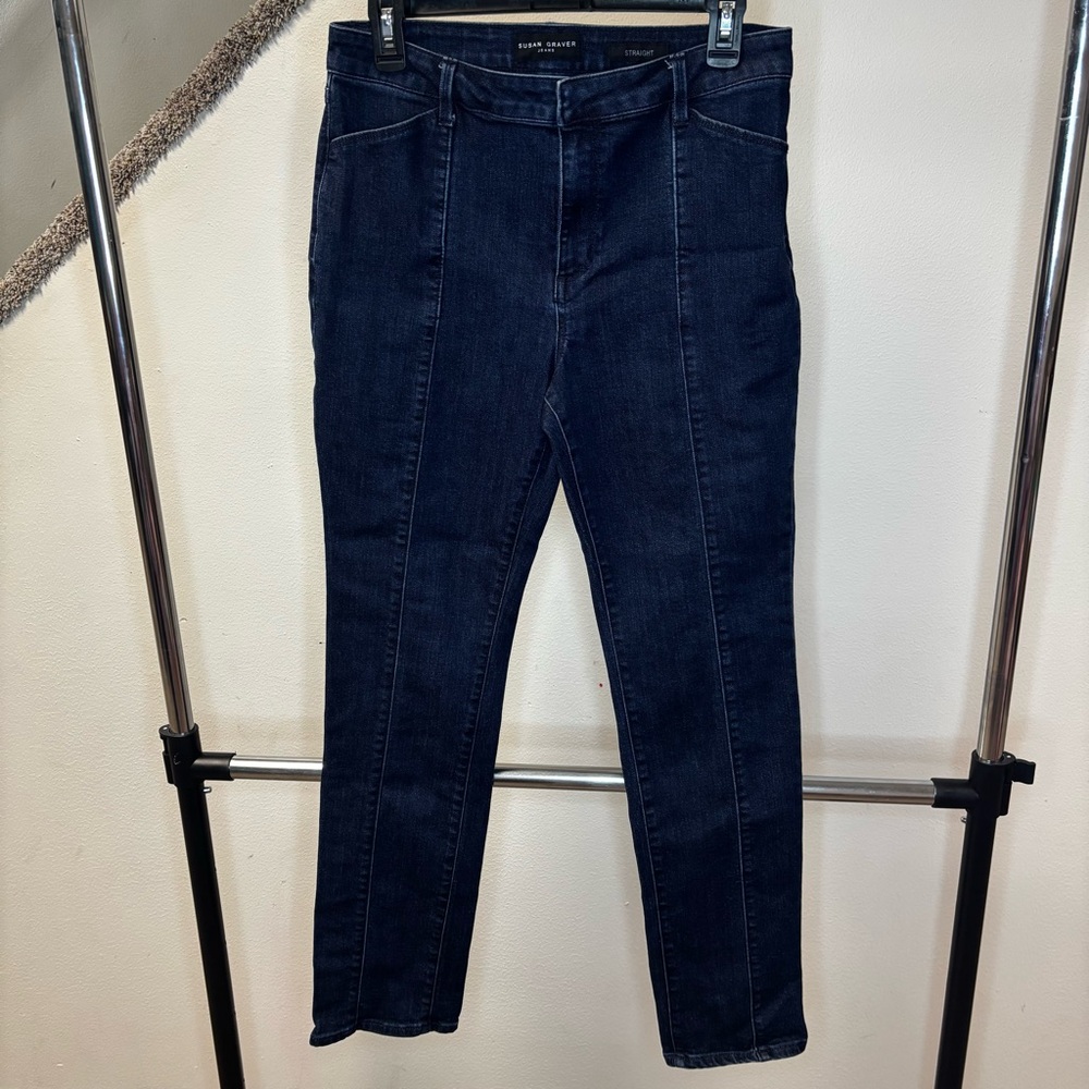 Susan Graver‎ Straight Dark Blue Women's Jeans Size 8